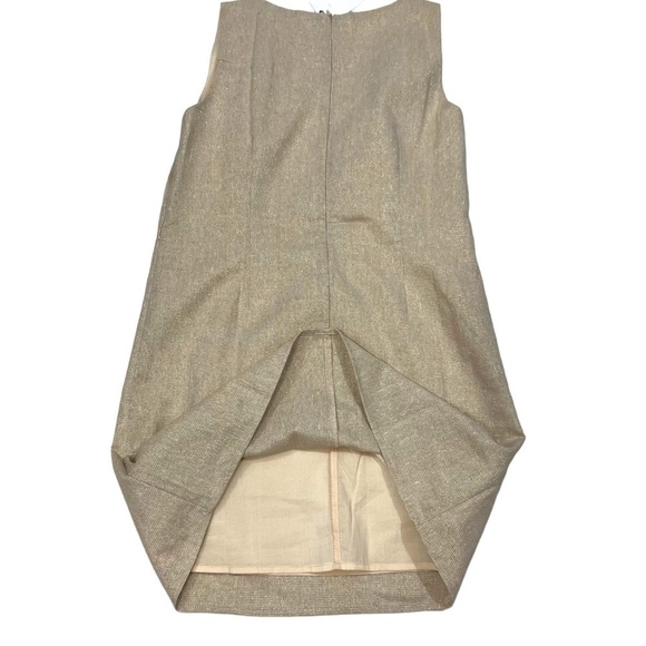 Luxmii Mini Linen S Shift Dress In Gold Metallic Linen Lurex W/ Sparkle - Picture 4 of 8